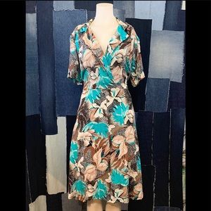 Vintage Floral Midi David Bradley Dress Sz 14